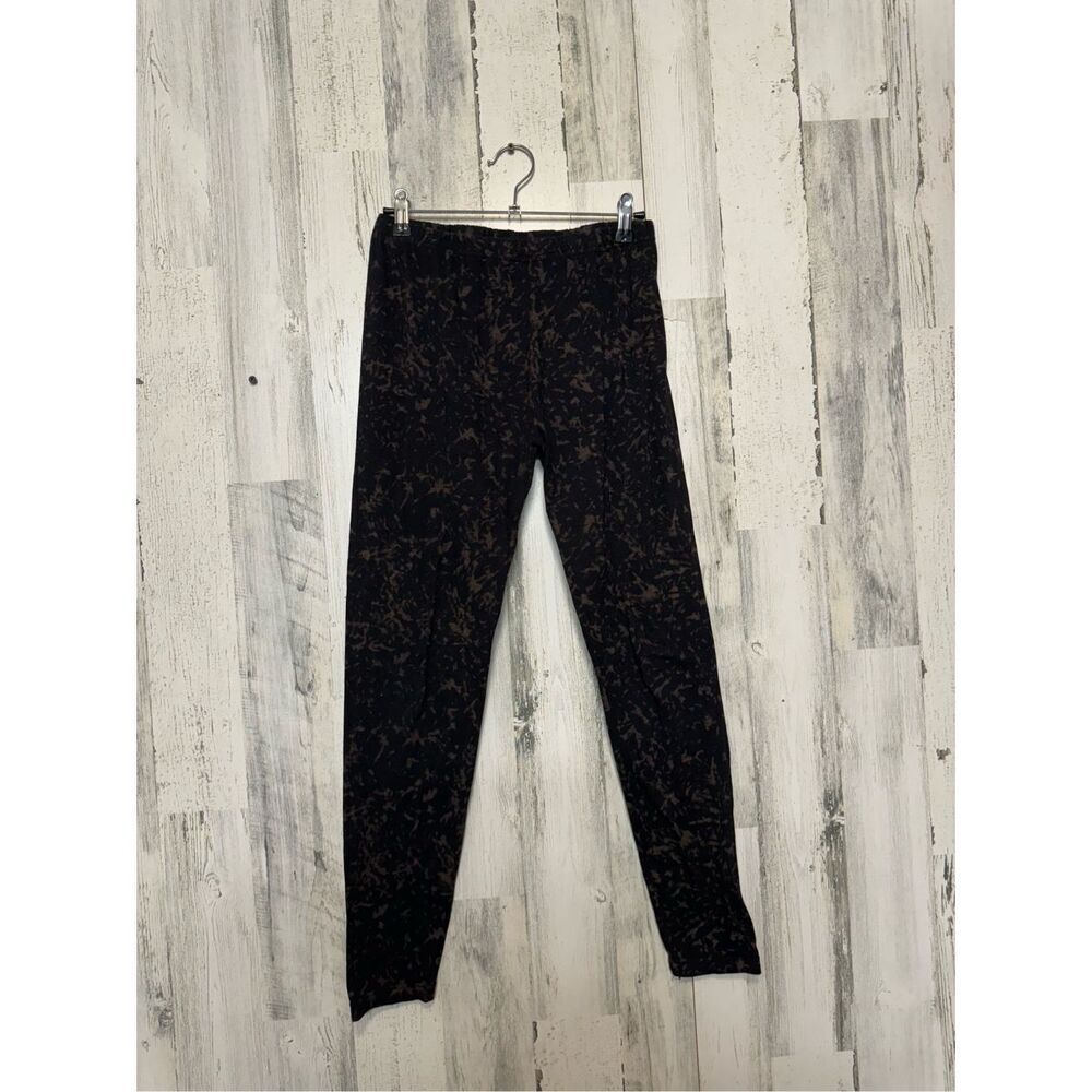 Xhilaration Women’s Black Brown Abstract Print Leggings Size Large Stretch Pull